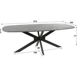 Table à manger organique effet marbre 215 cm RALF