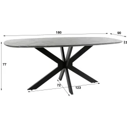 Table à manger organique effet marbre 180 cm RALF