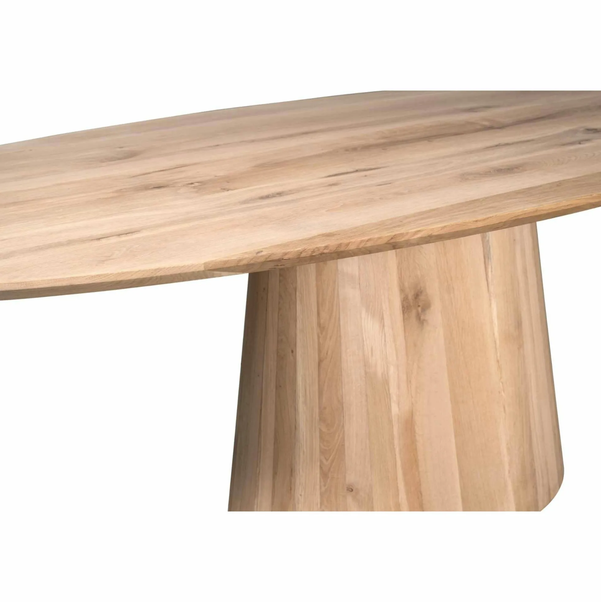 Table à manger ovale bois de chêne et pied central 240 cm LEXTON