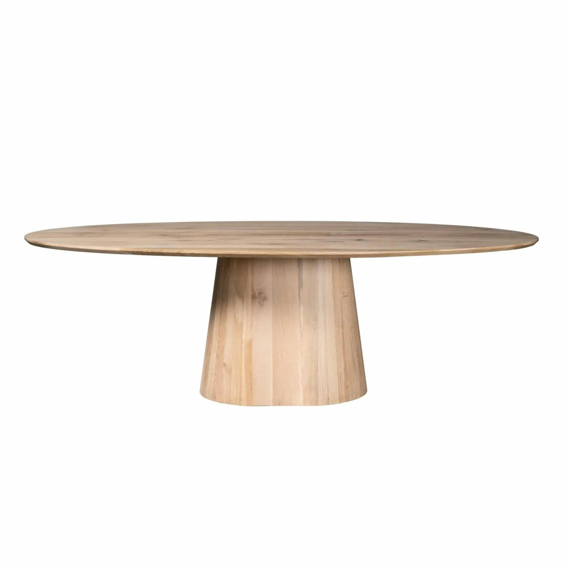 Table à manger ovale bois de chêne et pied central 240 cm LEXTON