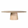 Table à manger ovale bois de chêne et pied central 210 cm LEXTON