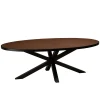 Table à manger ovale bois effet pierre rouille 220 cm BIHAR