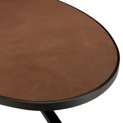 Table à manger ovale bois effet pierre rouille 220 cm BIHAR