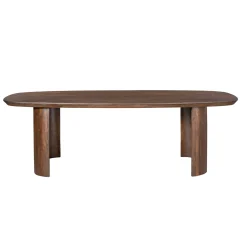 Table à manger ovale bois foncé pieds courbes 300 cm ALMA