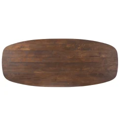Table à manger ovale bois foncé pieds courbes 240 cm ALMA