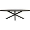 Table à manger ovale bois noir à pied central 180 cm RIVANO