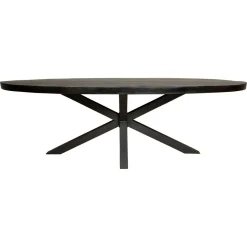 Table à manger ovale bois noir à pied central 240 cm RIVANO