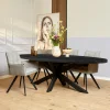 Table à manger ovale bois noir à pied central 300 cm RIVANO