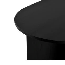 Table à manger ovale effet bois noir pieds en V 200 cm MARFA