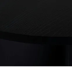 Table à manger ovale effet bois noir pieds en V 200 cm MARFA