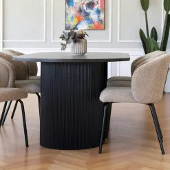 Table à manger ovale effet bois foncé 210 cm MATERA