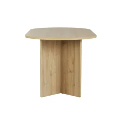 Table à manger ovale effet chêne pieds en V 180 cm MARFA
