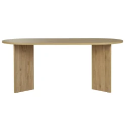 Table à manger ovale effet chêne pieds en V 180 cm MARFA