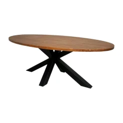 Table à manger ovale en bois de teck recyclé 220 cm ONTARIO