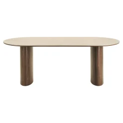 Table à manger ovale en céramique aspect travertin 210 cm PRATO