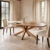 Table à manger ovale organique à pied central 240 cm NERO
