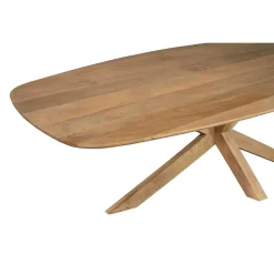 Table à manger ovale organique à pied central 210 cm NERO