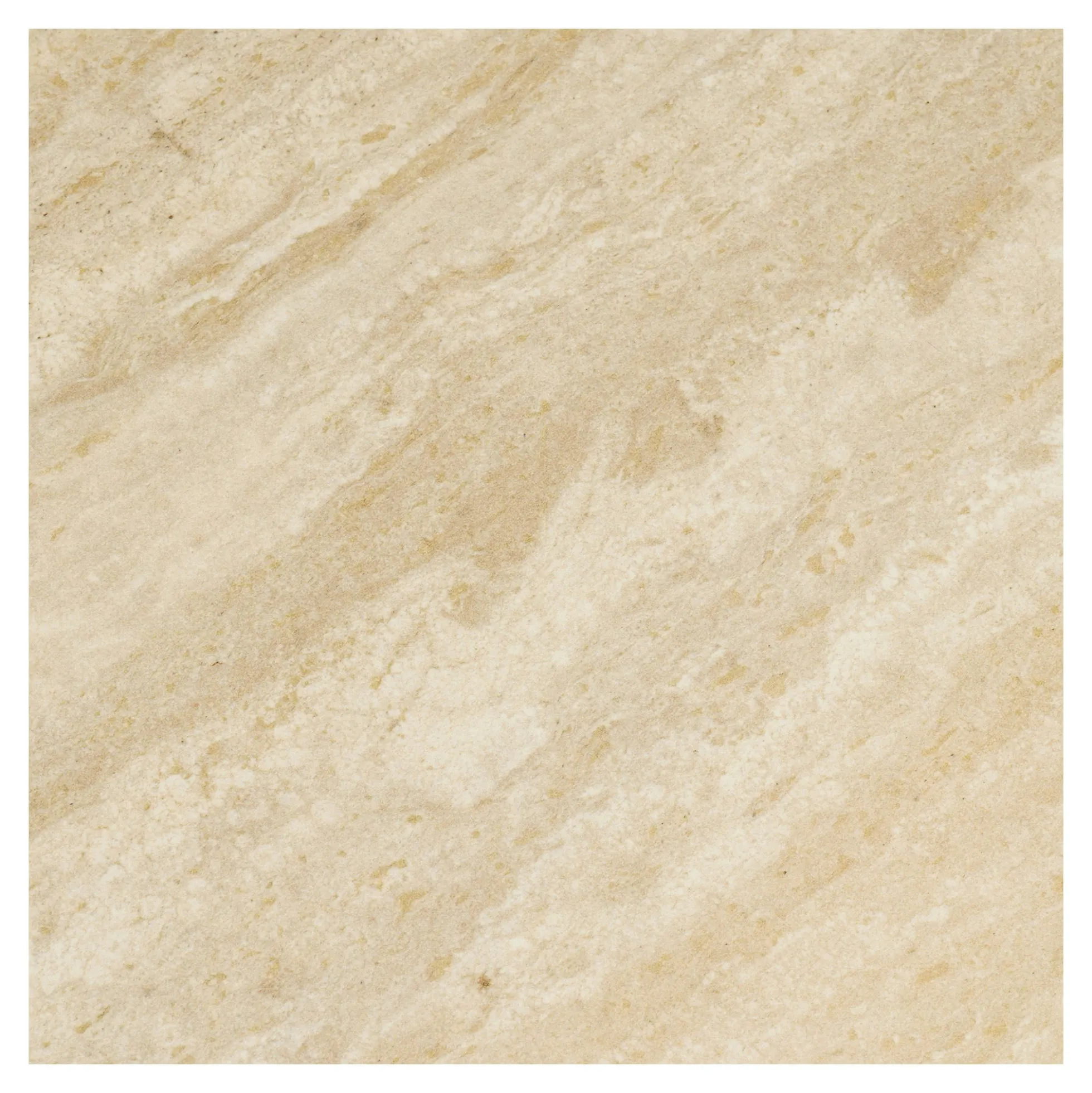 Table à manger plateau céramique aspect travertin 200 cm, pied bois clair PRATO
