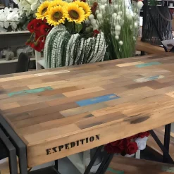 Table à manger rectangle bois recyclé 250x100 CARAVELLE