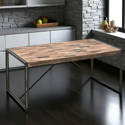 Table à manger rectangle bois recyclé 250x100 CARAVELLE