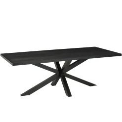 Table à manger rectangulaire bois anthracite effet pierre 220 cm BIHAR