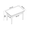 Table à manger rectangulaire effet bois brun 110 cm AROLA