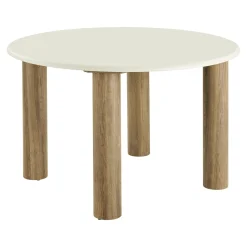 Table à manger ronde aspect ciment clair ø120 cm KNOX