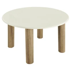 Table à manger ronde aspect ciment clair ø120 cm KNOX