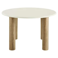 Table à manger ronde aspect ciment clair ø120 cm KNOX