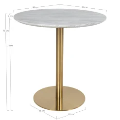 Table à manger ronde aspect marbre ø90 cm TORANO