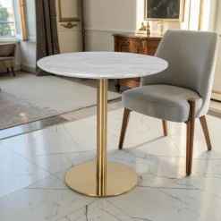 Table à manger ronde aspect marbre ø90 cm TORANO