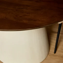 Table à manger ronde bois brun pied central Ø130 cm CORTINA