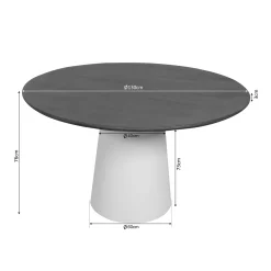 Table à manger ronde bois brun pied central Ø130 cm CORTINA