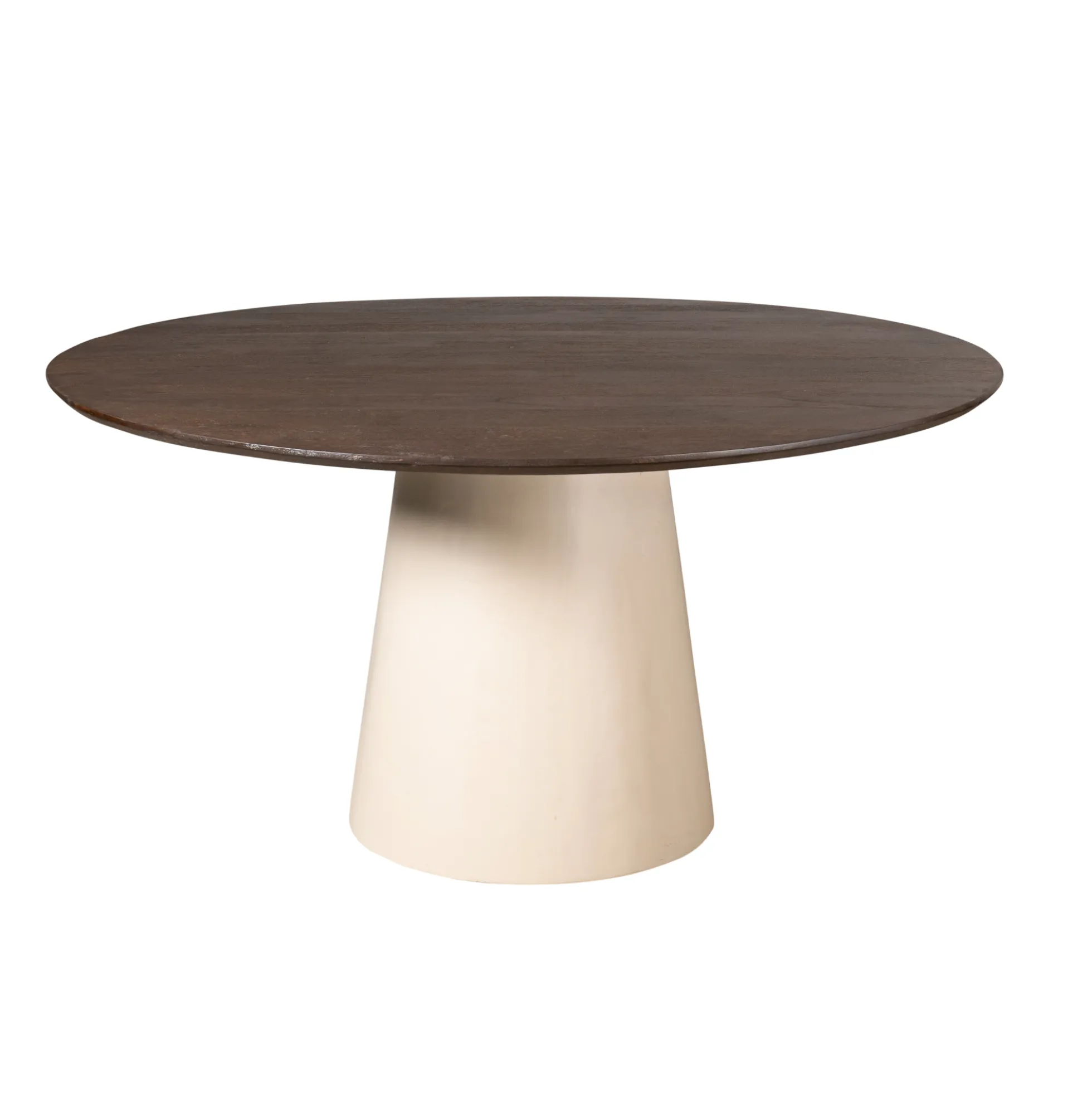 Table à manger ronde bois brun pied central Ø130 cm CORTINA