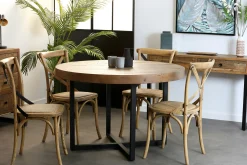 Table à manger ronde bois recyclé D120 BRISBANE