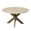 Table à manger ronde bois sable pied bronze Ø150 cm CORTINA