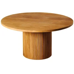 Table à manger ronde chêne clair pied rainuré Ø150 cm IENA