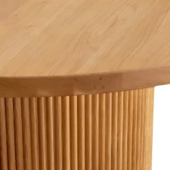 Table à manger ronde chêne clair pied rainuré Ø150 cm IENA