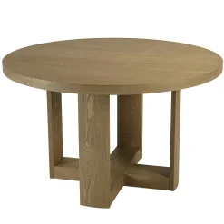 Table à manger ronde couleur naturelle design arrondi VELAR