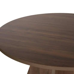 Table à manger ronde effet bois de noyer Ø120 cm MARFA