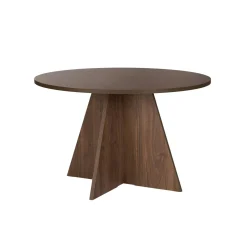Table à manger ronde effet bois de noyer Ø120 cm MARFA