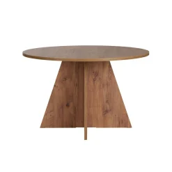 Table à manger ronde effet bois de pin Ø120 cm MARFA