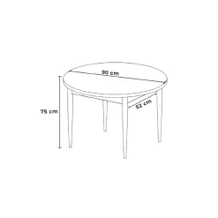 Table à manger ronde effet bois noyer foncéØ90 cm AROLA