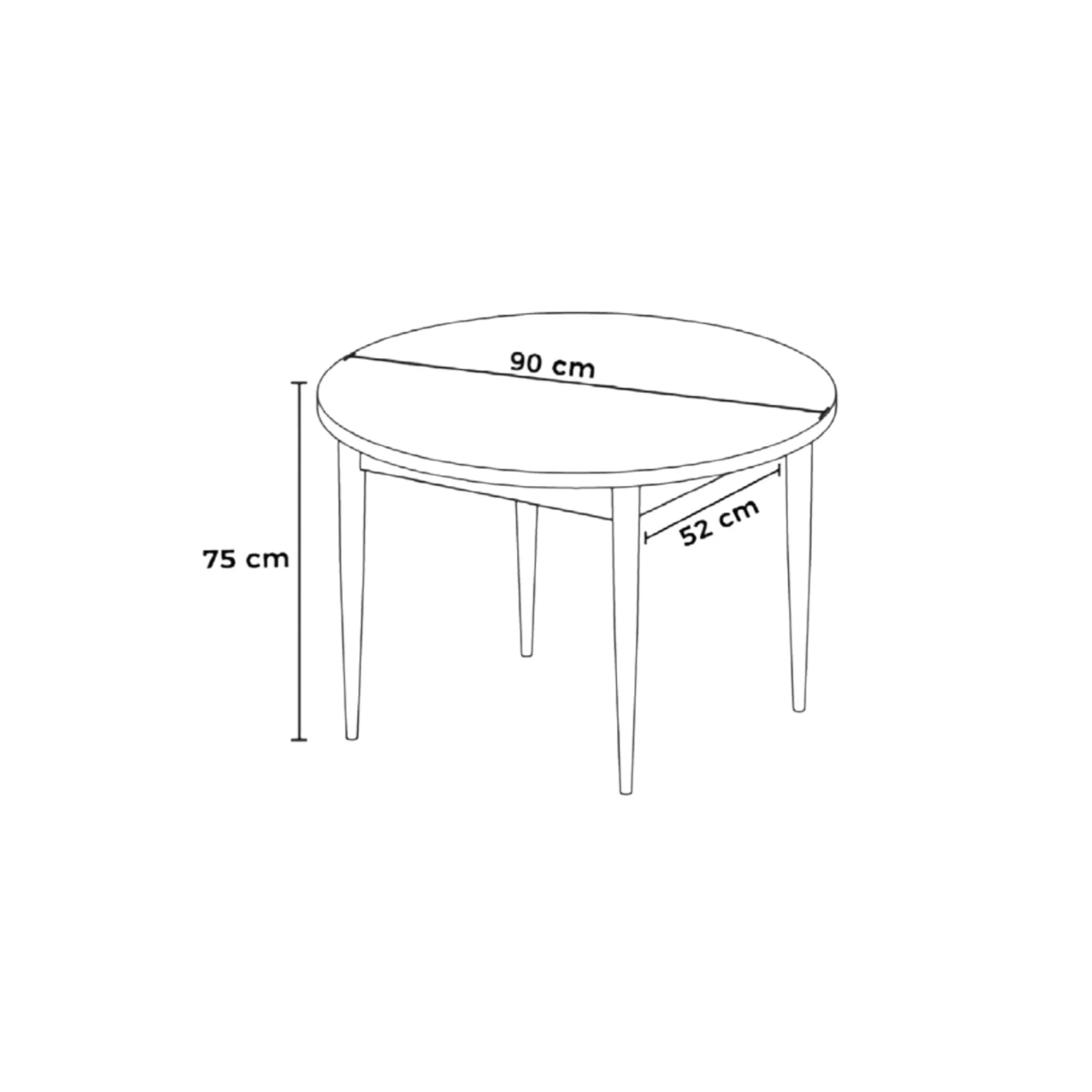 Table à manger ronde effet bois noyer foncéØ90 cm AROLA