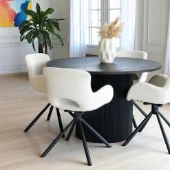 Table à manger ronde effet bois foncé ø120 cm MATERA