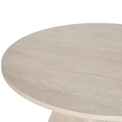 Table à manger ronde effet travertin Ø120 cm MARFA