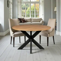 Table à manger ronde en bois de manguier Ø110 cm CORTINA