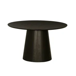 Table à manger ronde en chêne brun Ø130 cm LOREN