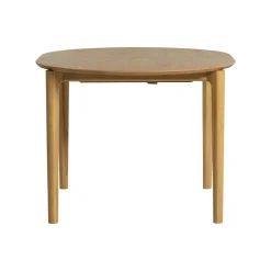 Table à manger ronde en chêne clair avec rallonge intégrée 130-170 cm DERBY