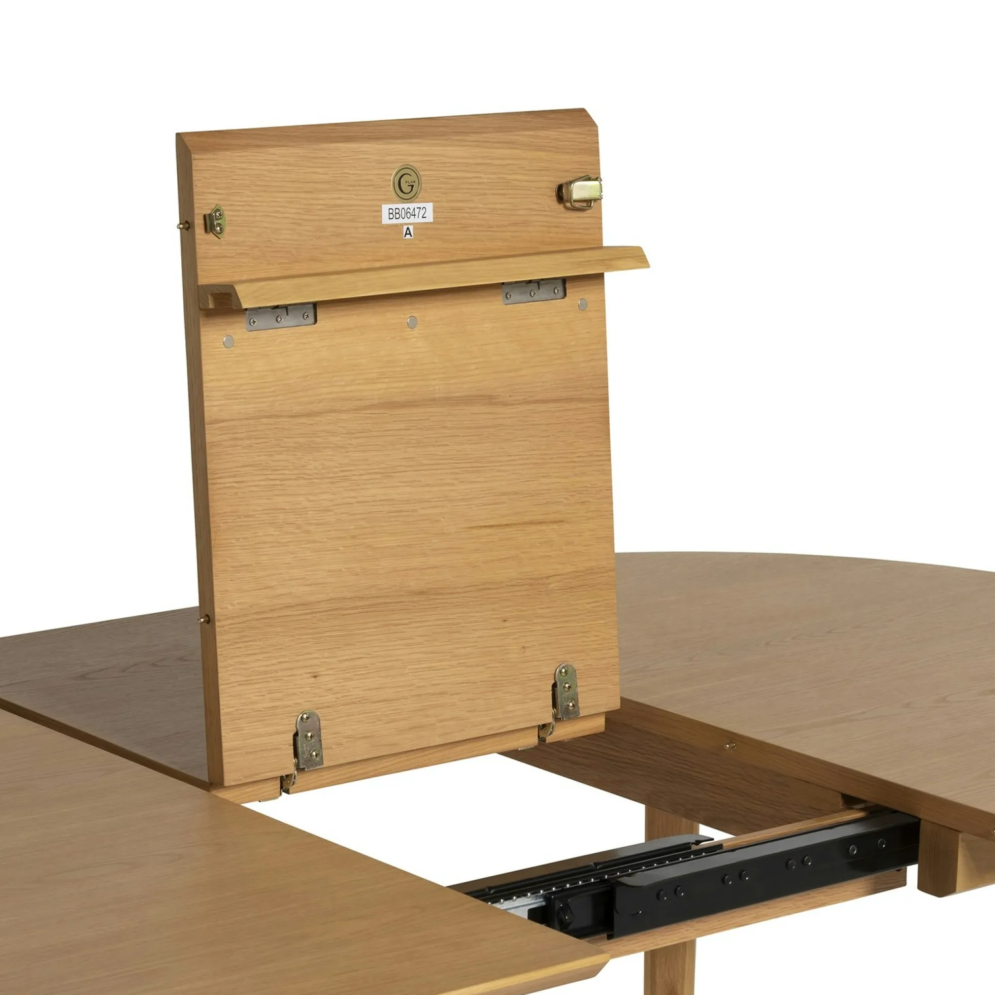 Table à manger ronde en chêne clair avec rallonge intégrée 130-170 cm DERBY